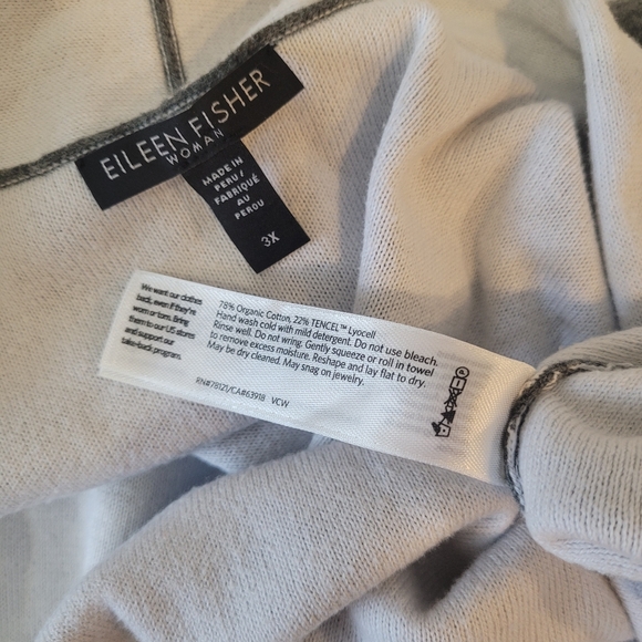 EILEEN FISHER Peruvian Organic CottonBlend LongVest 78% Organic Cotton22% Sz 3X - Picture 8 of 12